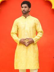 Embroidered Kurtas For Men ( KO 5228 Yellow ) [FF] [N-8]
