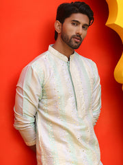 Embroidered and mirror work straight Kurtas For Men, ( KO 5231 Multi ) [FF] [D-2]