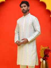 Embroidered and mirror work straight Kurtas For Men, ( KO 5231 Multi ) [FF] [D-2]