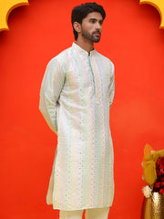 Embroidered and mirror work straight Kurtas For Men, ( KO 5231 Multi ) [FF] [D-2]