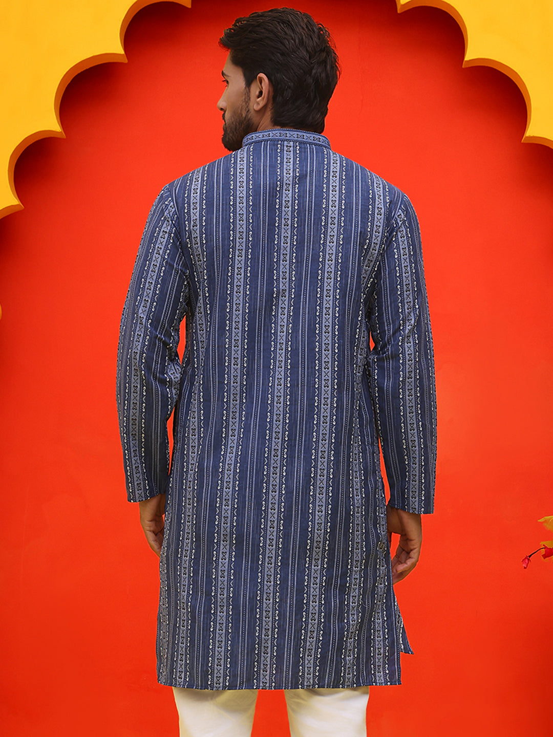 DesiQlo Men Woven Design Kurta Only - Blue - KO_5232Blue_S