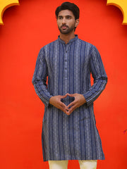 Self Design Straight Kurta For Men ( KO 5232 Blue ) [FF] [H-3]