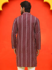 Self Design Straight Kurta For Men ( KO 5232 Maroon ) [FF] [H-3]