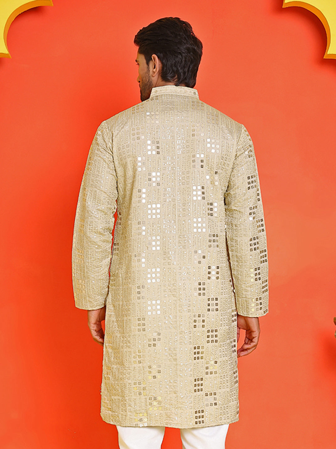 DesiQlo Men Embroidered Kurta Only - Green - KO_5233Pista_S