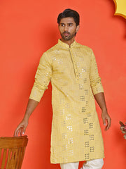 Embroidered & Sequins Kurtas ( KO 5233 Yellow ) [FF] [S-2-3]