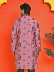 Embroidered Silk Blend Kurtas ( KO 5234 Magenta ) [FF] [H-7]