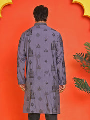 Embroidered Silk Blend Kurtas ( KO 5234 Purple ) [FF] [H-7]