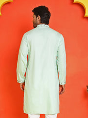 Floral Embroidered Straight Kurtas ( KO 5236 Sky ) [FF] [J-4-5]