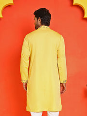 Floral Embroidered Straight Kurtas ( KO 5236 Yellow ) [FF] [J-4-5]