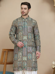 Embroidered Kurtas for Men ( KO 5254 Blue )
