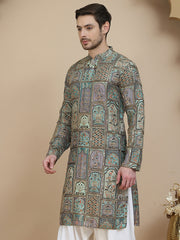 Embroidered Kurtas for Men ( KO 5254 Blue )