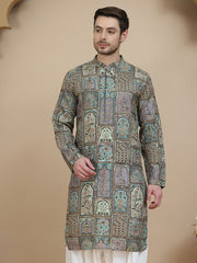 Embroidered Kurtas for Men ( KO 5254 Blue )