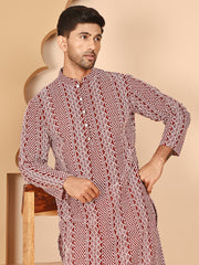 Embroidered Cotton Kurtas ( KO 5264 Maroon ) [FF] [O-10]