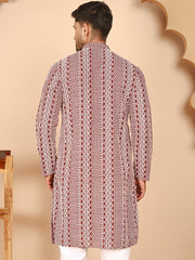 Embroidered Cotton Kurtas ( KO 5264 Maroon ) [FF] [O-10]