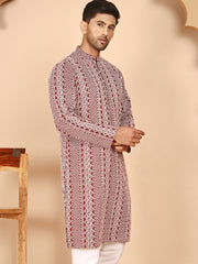 Embroidered Cotton Kurtas ( KO 5264 Maroon ) [FF] [O-10]