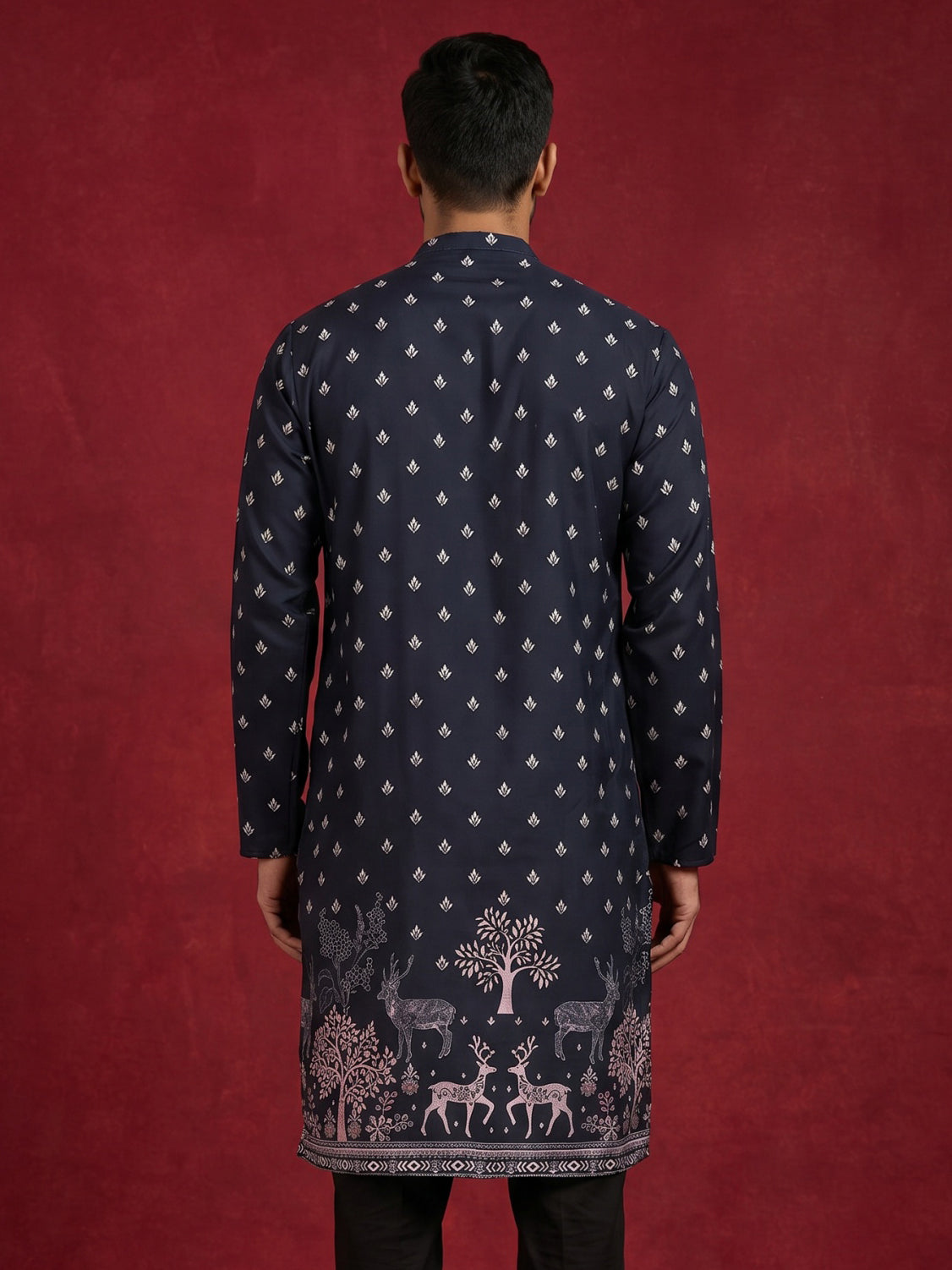DesiQlo Men Printed Kurta Only - Black - KO_5266Black_S