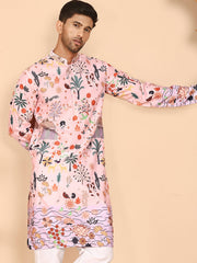 Multicolor Printed Kurtas with Artistic Design ( KO 5272 Peach ) [FF] [C-12]