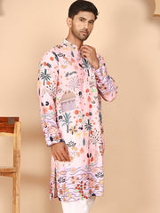 Multicolor Printed Kurtas with Artistic Design ( KO 5272 Peach ) [FF] [C-12]