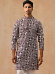 Classic Geometric Embroidered Kurtas ( KO 5279 Wine ) [FF] [B-7]
