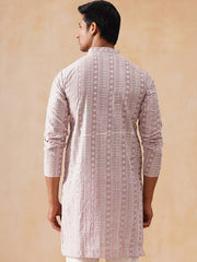 Pink Kurta with White Thread Embroidery ( KO 5280 Magenta ) [FF] [O-11-12]