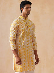 Sunshine Mustard Kurta with White Thread Embroidery ( KO 5280 Mustard ) [FF] [O-11-12]