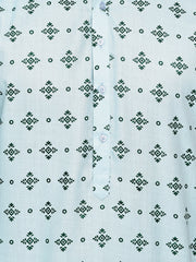 Traditional Floral Printed Kurta for Men ( KO 5281 Sky ) [FF] [D-3]