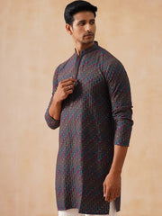 Multicolor Embroidered Viscose Rayon Kurta ( KO 5282 Charcoal ) [FF] [P-19]