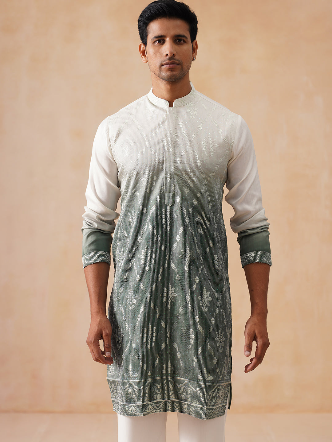 Men’s Ombre Kurtas ( KO 5284 Grey ) [FF] [E-11-10]