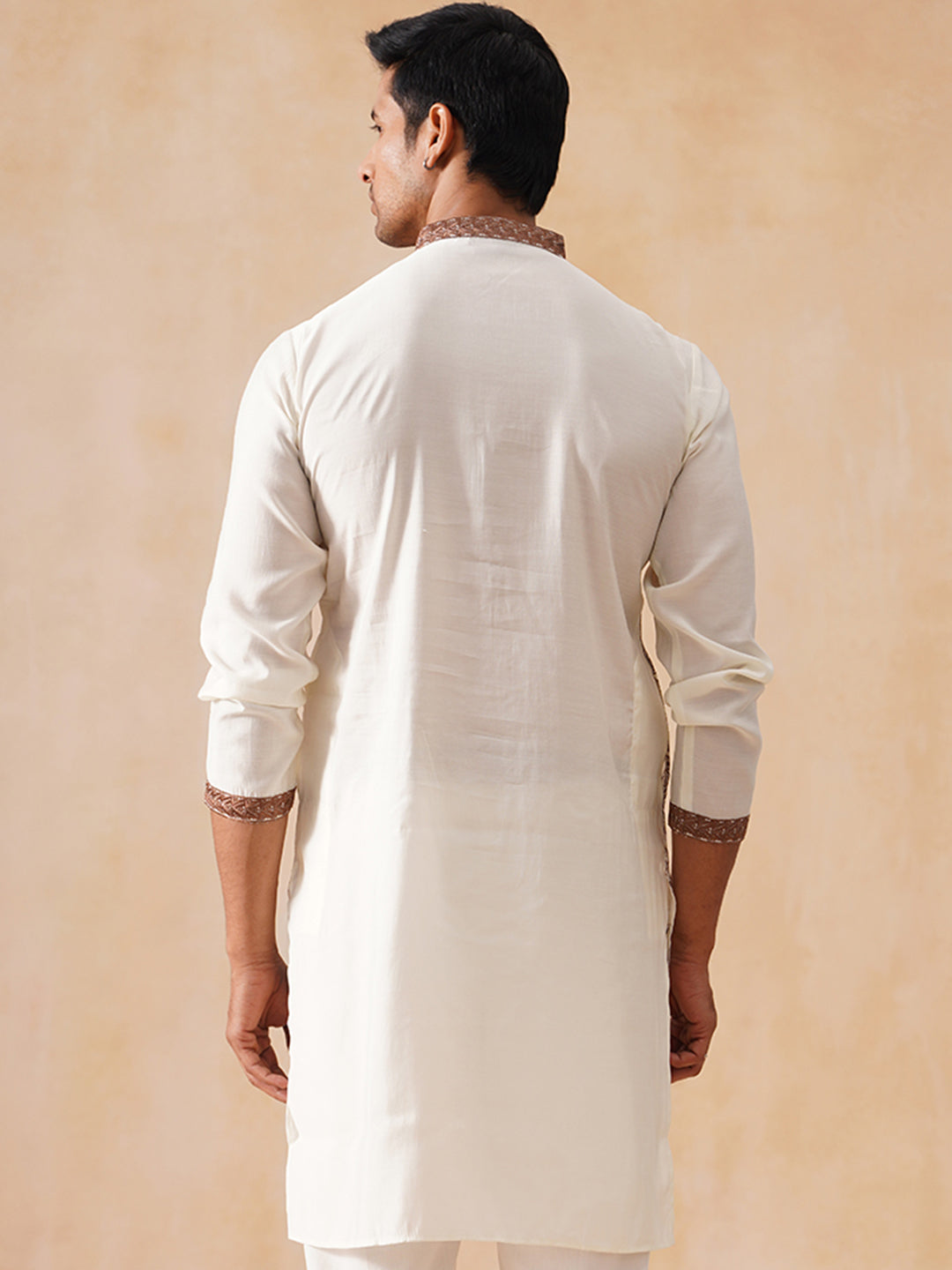 DesiQlo Men Paisley Kurta Only - White