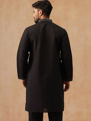 Ethnic Kurtas in Luxurious Silk Blend ( KO 5295 Black ) [FF] [O-8]