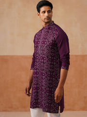 Ethnic Kurtas in Luxurious Silk Blend ( KO 5295 Purple ) [FF] [O-8]
