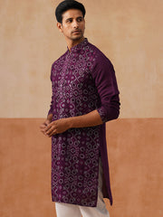 Ethnic Kurtas in Luxurious Silk Blend ( KO 5295 Purple ) [FF] [O-8]