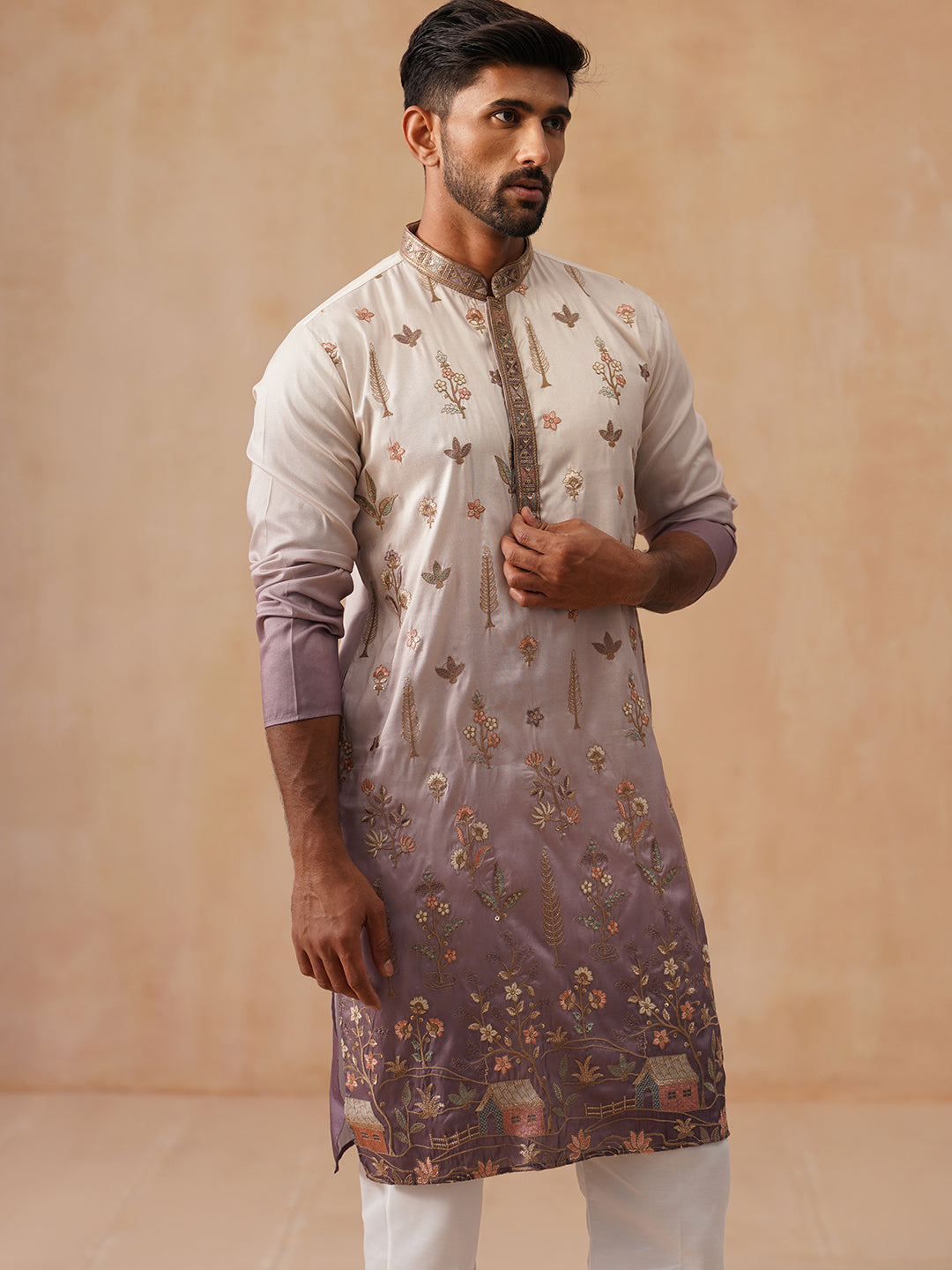 Men’s Ombre Kurtas ( KO 5298 Purple ) [FF] [E-10-9]