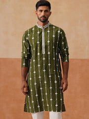 Classic Embroidered Kurtas ( KO 5299 Olive ) [FF] [O-8]