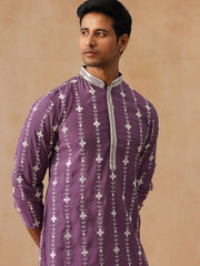 Classic Embroidered Kurtas ( KO 5299 Purple ) [FF] [O-8]