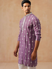 Classic Embroidered Kurtas ( KO 5299 Purple ) [FF] [O-8]