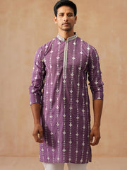 Classic Embroidered Kurtas ( KO 5299 Purple ) [FF] [O-8]