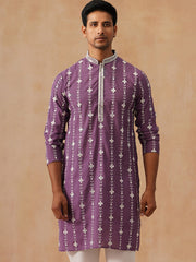 Classic Embroidered Kurtas ( KO 5299 Purple ) [FF] [O-8]
