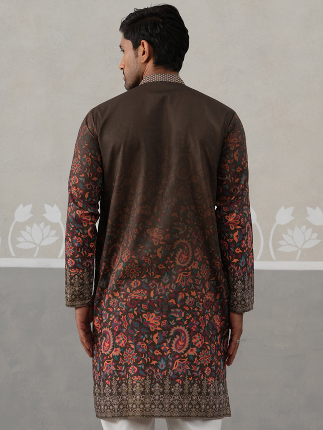 DesiQlo Men Printed Kurta Only - Green - KO_5303Olive_S