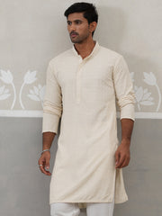 Men Embroidered Viscose Rayon Kurta ( KO 5305 Cream ) [FF] [E-7-8]