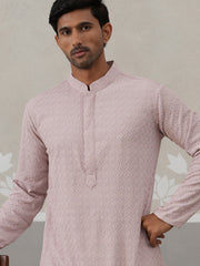 Men Embroidered Viscose Rayon Kurta ( KO 5305 Peach ) [FF] [E-7-8]