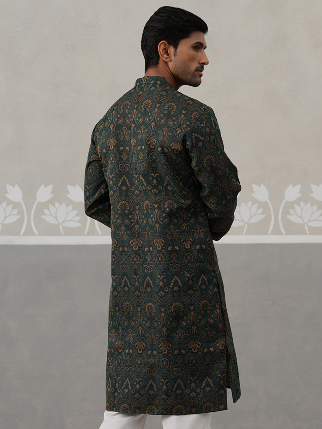 DesiQlo Men Woven Design Kurta Only - Green - KO_5311Olive_S