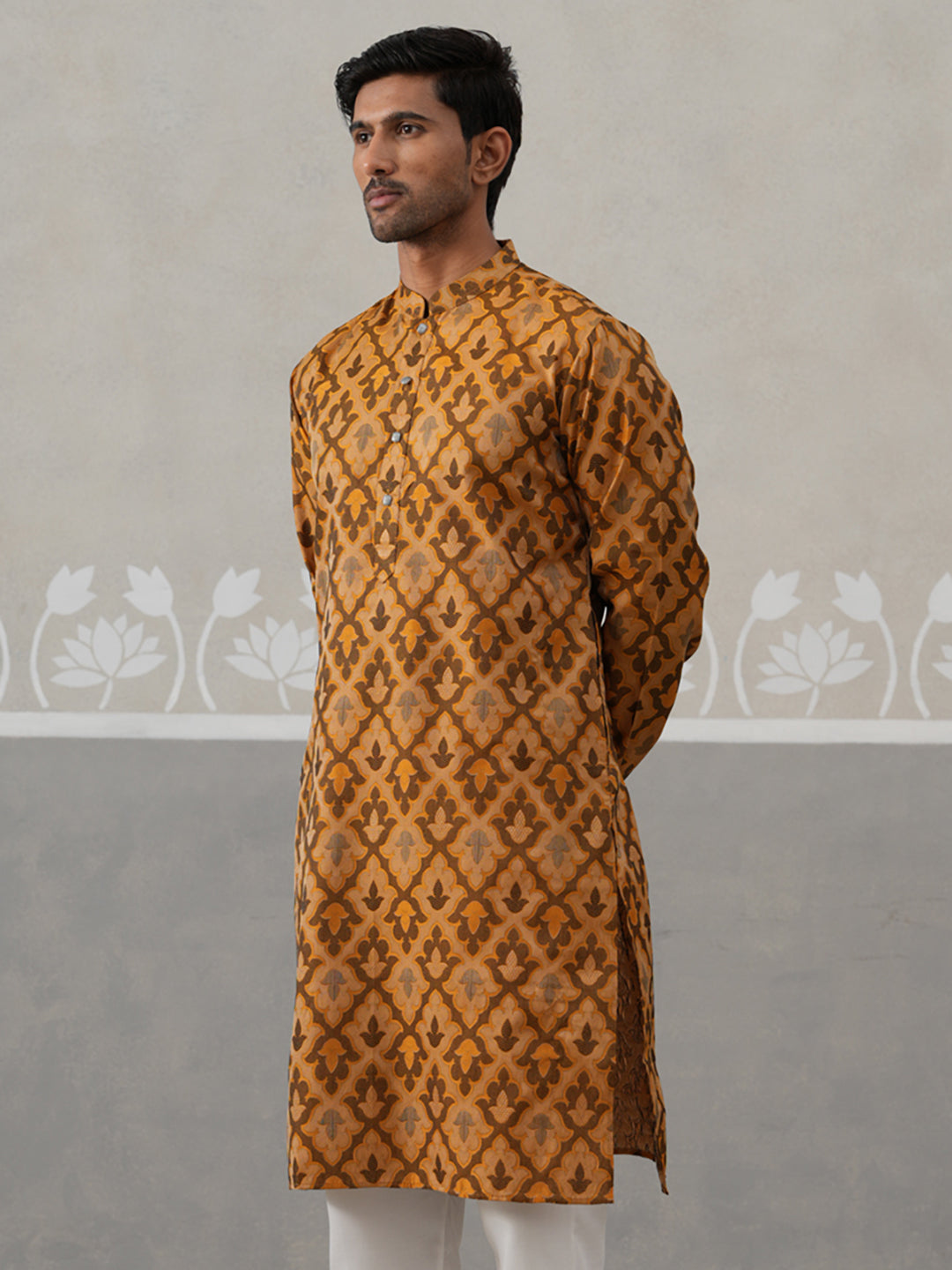 DesiQlo Men Woven Design Kurta Only - Yellow - KO_5312Mustard_S