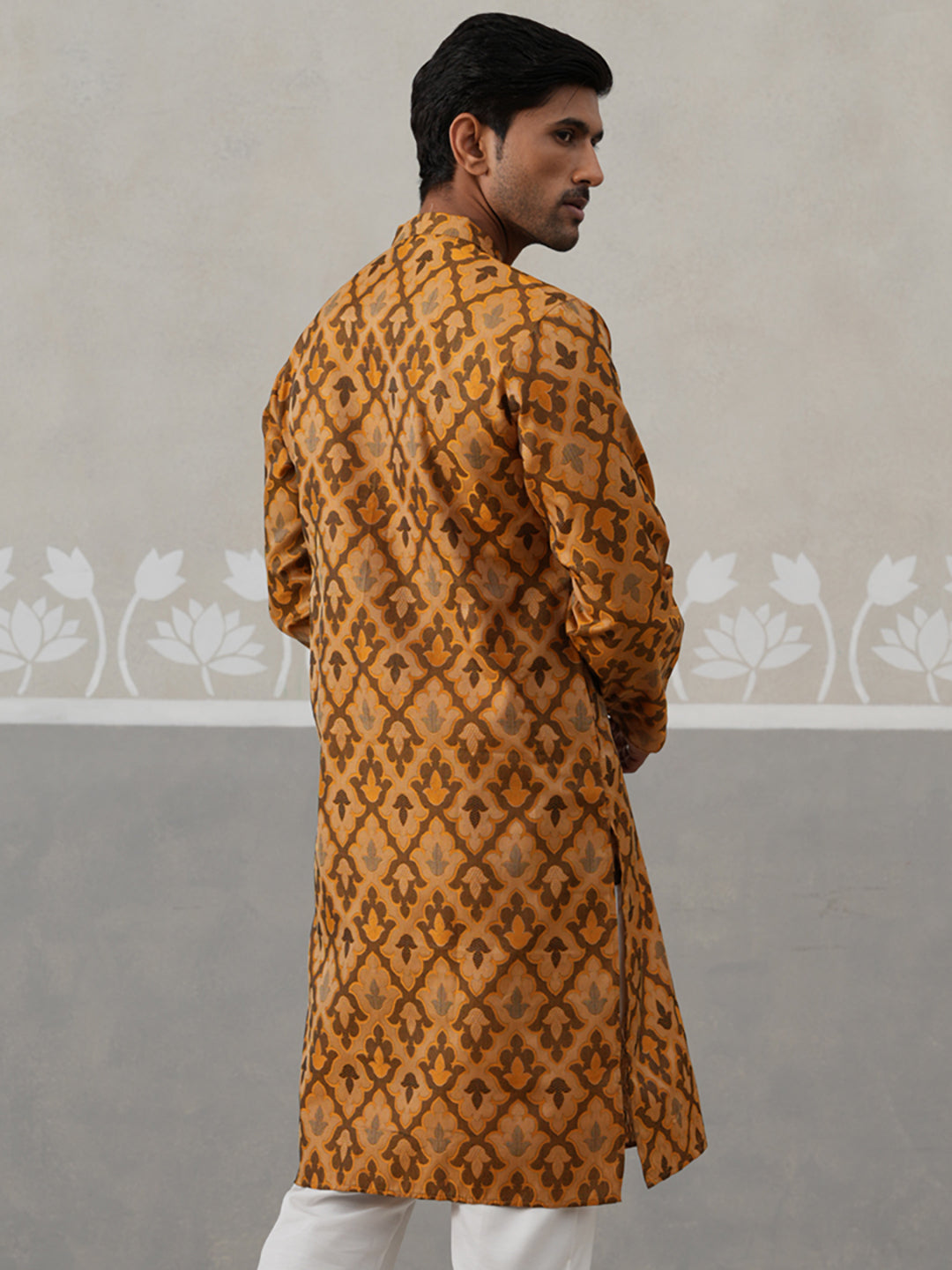 DesiQlo Men Woven Design Kurta Only - Yellow - KO_5312Mustard_S