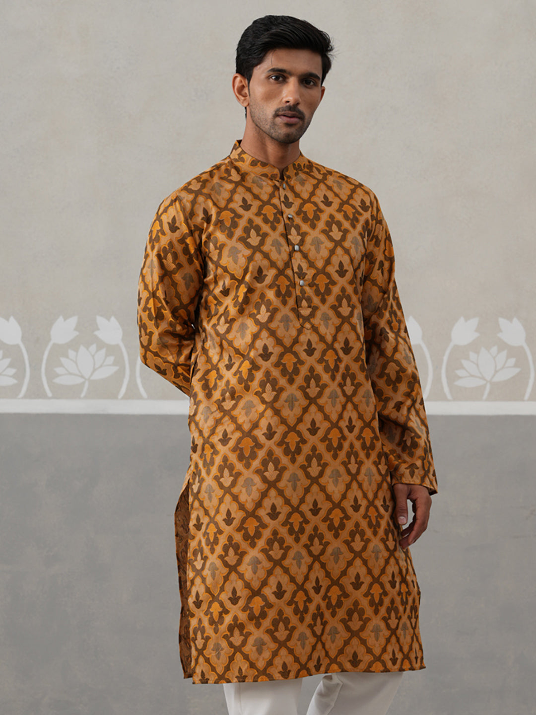 DesiQlo Men Woven Design Kurta Only - Yellow - KO_5312Mustard_S
