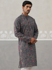 Printed and Emrbroidered Kurta ( KO 5314Grey ) [FF] [C-10]