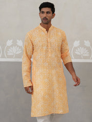 Printed and Emrbroidered Kurta ( KO 5314Orange ) [FF] [C-10]