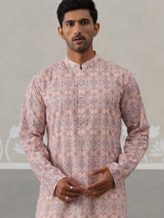 Printed and Emrbroidered Kurta ( KO 5314 Peach ) [FF] [C-10]