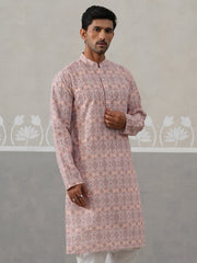 Printed and Emrbroidered Kurta ( KO 5314 Peach ) [FF] [C-10]
