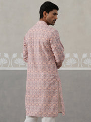 Printed and Emrbroidered Kurta ( KO 5314 Peach ) [FF] [C-10]